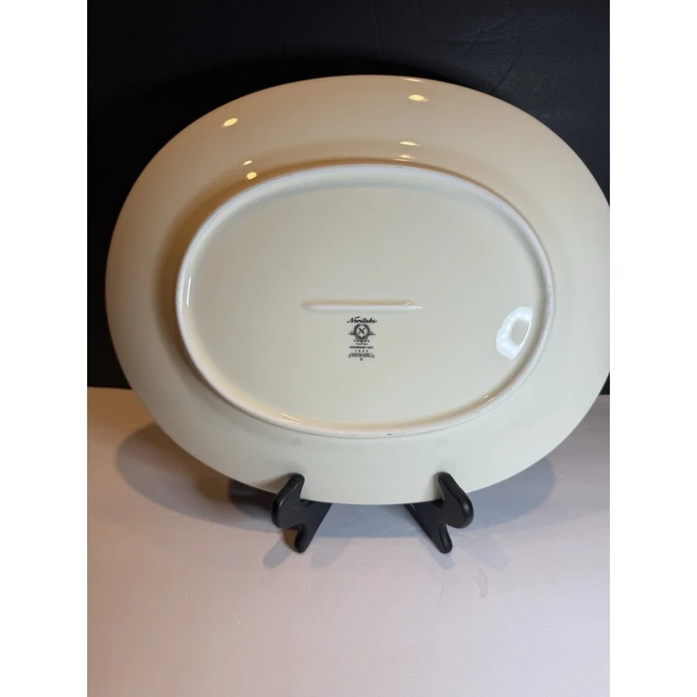 Noritake Venetian Scroll 7603 Oval Serving Platter 14